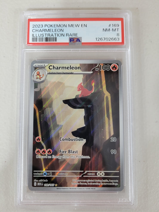 2023 POKEMON MEW EN-151 ILLUSTRATION RARE #169 CHARMELEON PSA 8