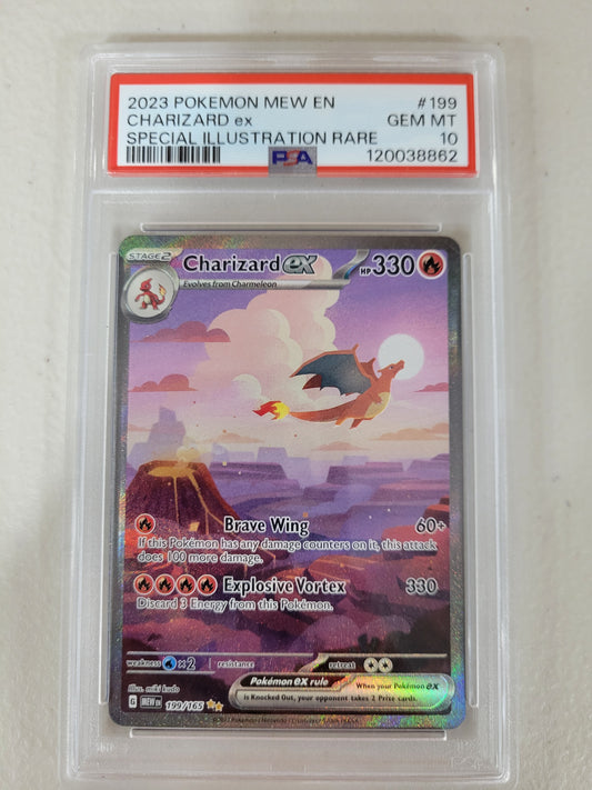 2023 POKEMON MEW EN-151 199 CHARIZARD EX SPECIAL ILLUSTRATION RARE - PSA 10